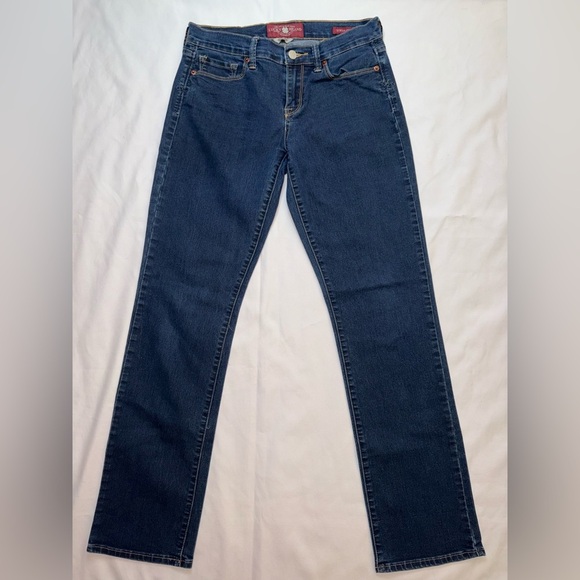 Lucky Brand Size 6/28 Regular Dark Wash Sofia Straight Mid Rise Jeans - Picture 1 of 11